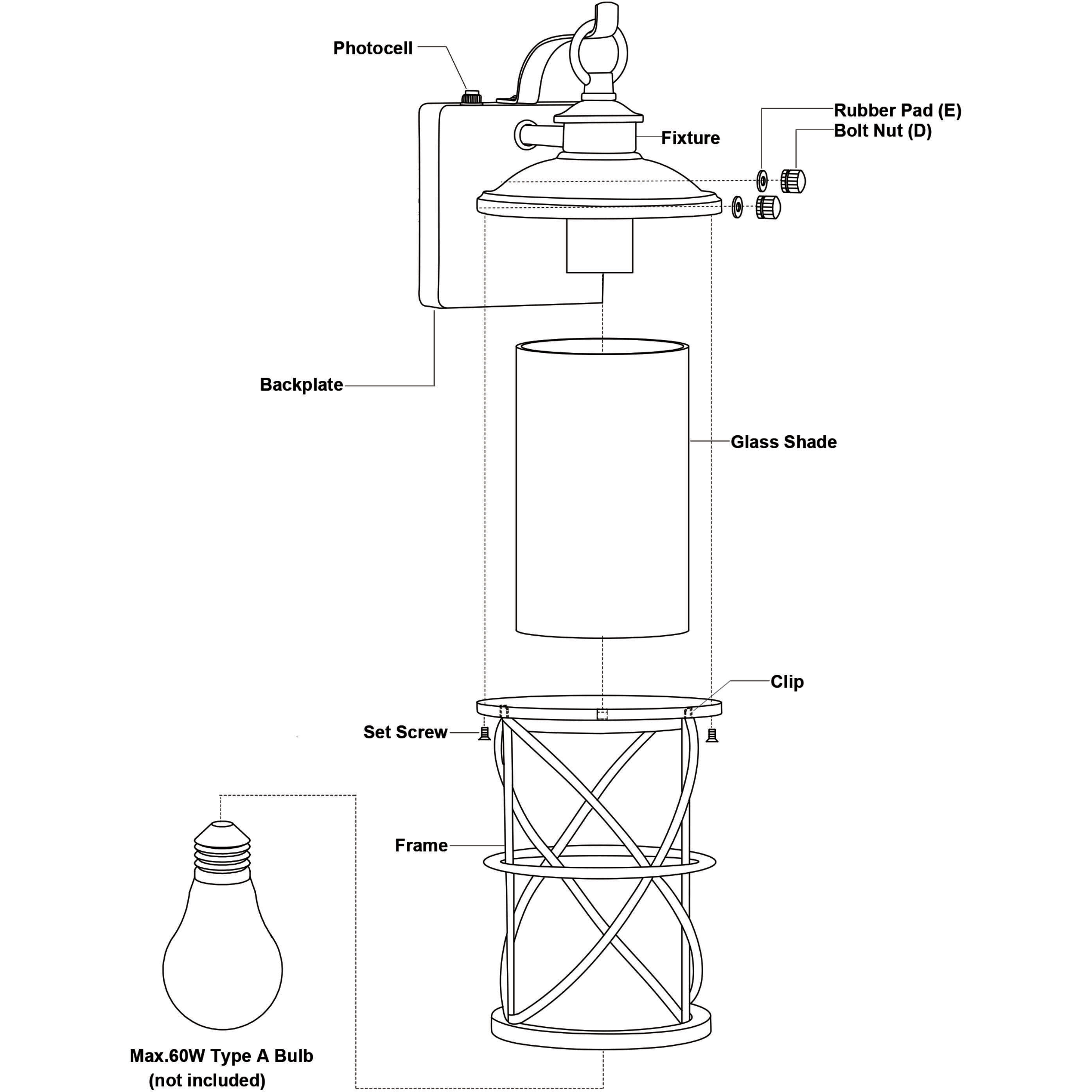 Adams LED 12 inch Black Outdoor Wall