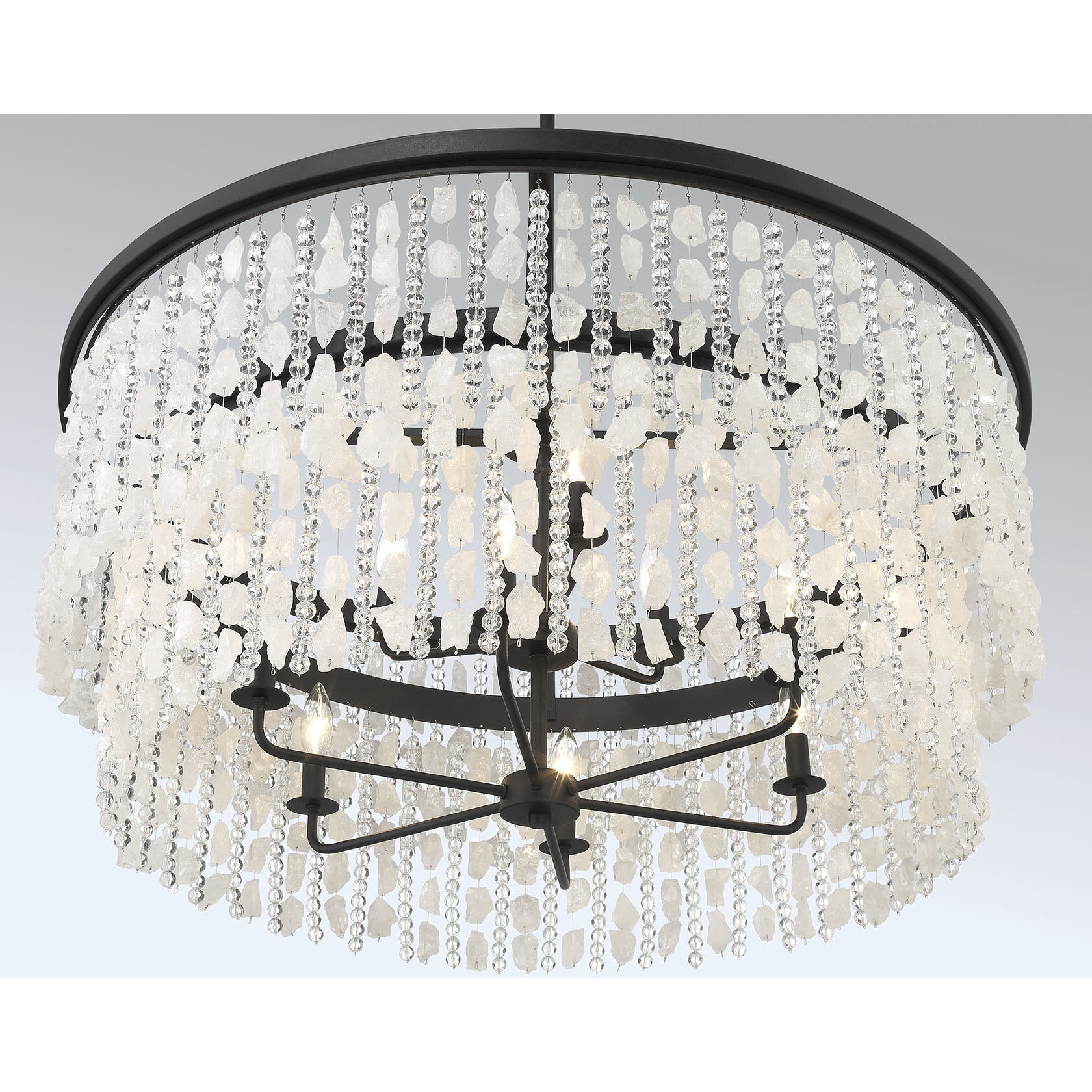 Shimmering Elegance 9 Light 36 inch Sand Coal Chandelier Ceiling Light