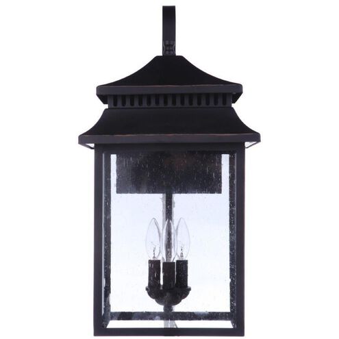 Crossbend 3 Light 24 inch Dark Bronze Gilded Outdoor Wall Lantern