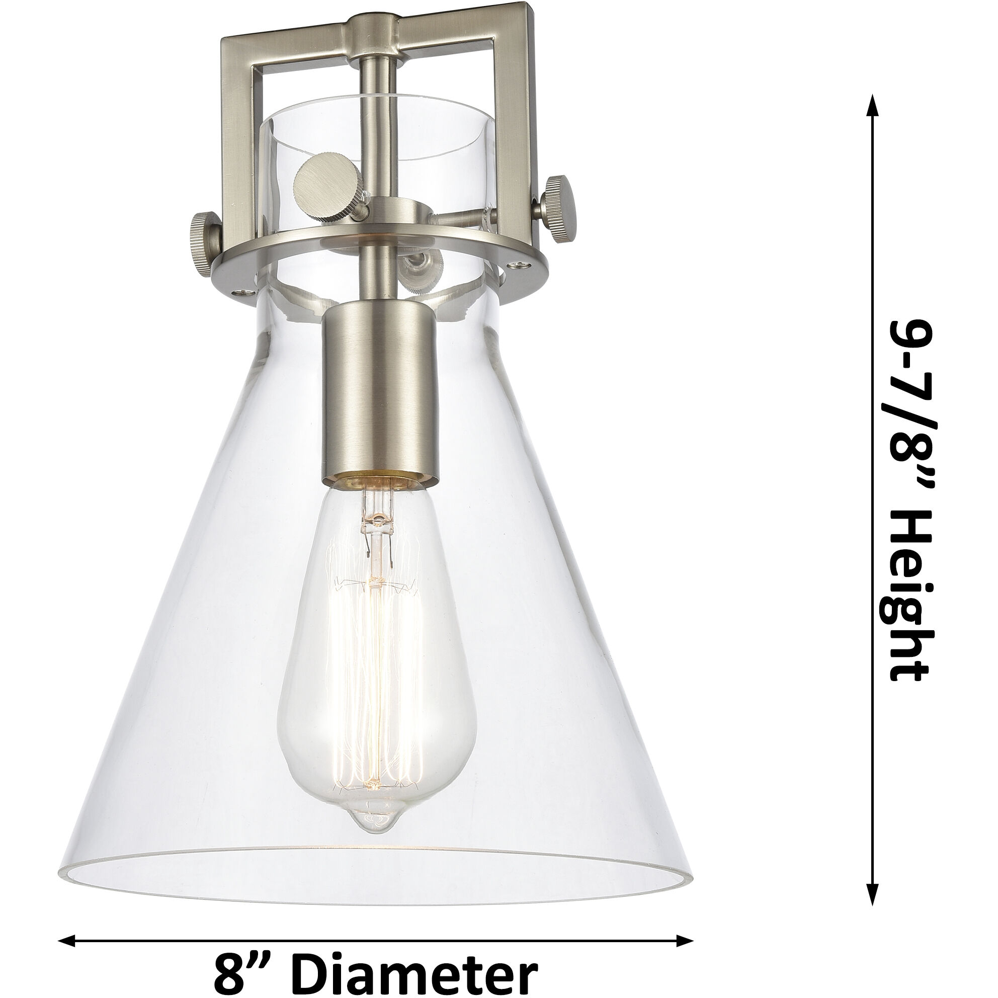 Downtown Urban Newton Cone 1 Light 8 inch Satin Nickel Pendant Ceiling Light in Matte White