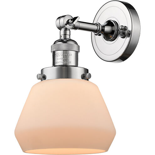 Franklin Restoration Fulton 1 Light 7 inch Polished Chrome Semi-Flush Mount Ceiling Light in Matte White Glass, Franklin Restoration
