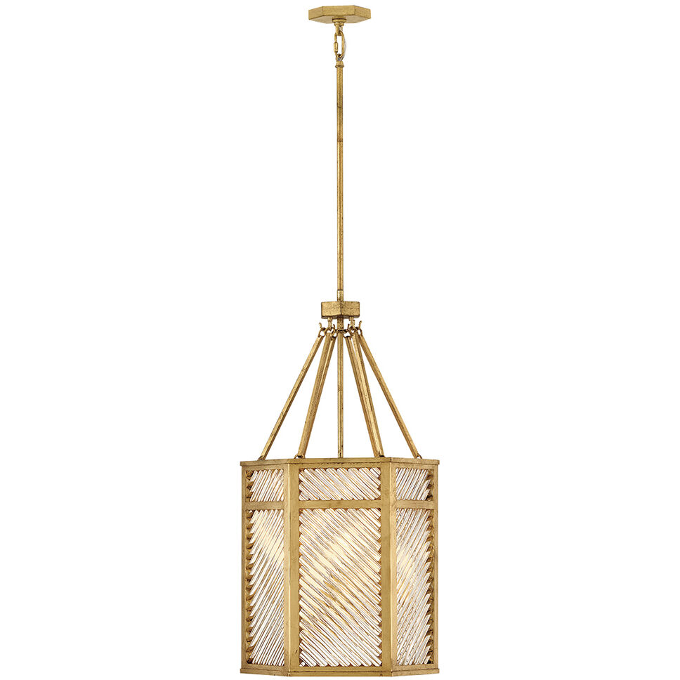 Lisa McDennon Sura 4 Light 16 inch Distressed Brass Pendant Ceiling Light