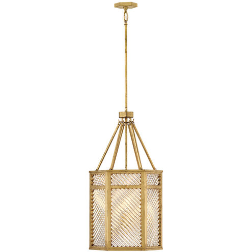 Lisa McDennon Sura 4 Light 16 inch Distressed Brass Pendant Ceiling Light