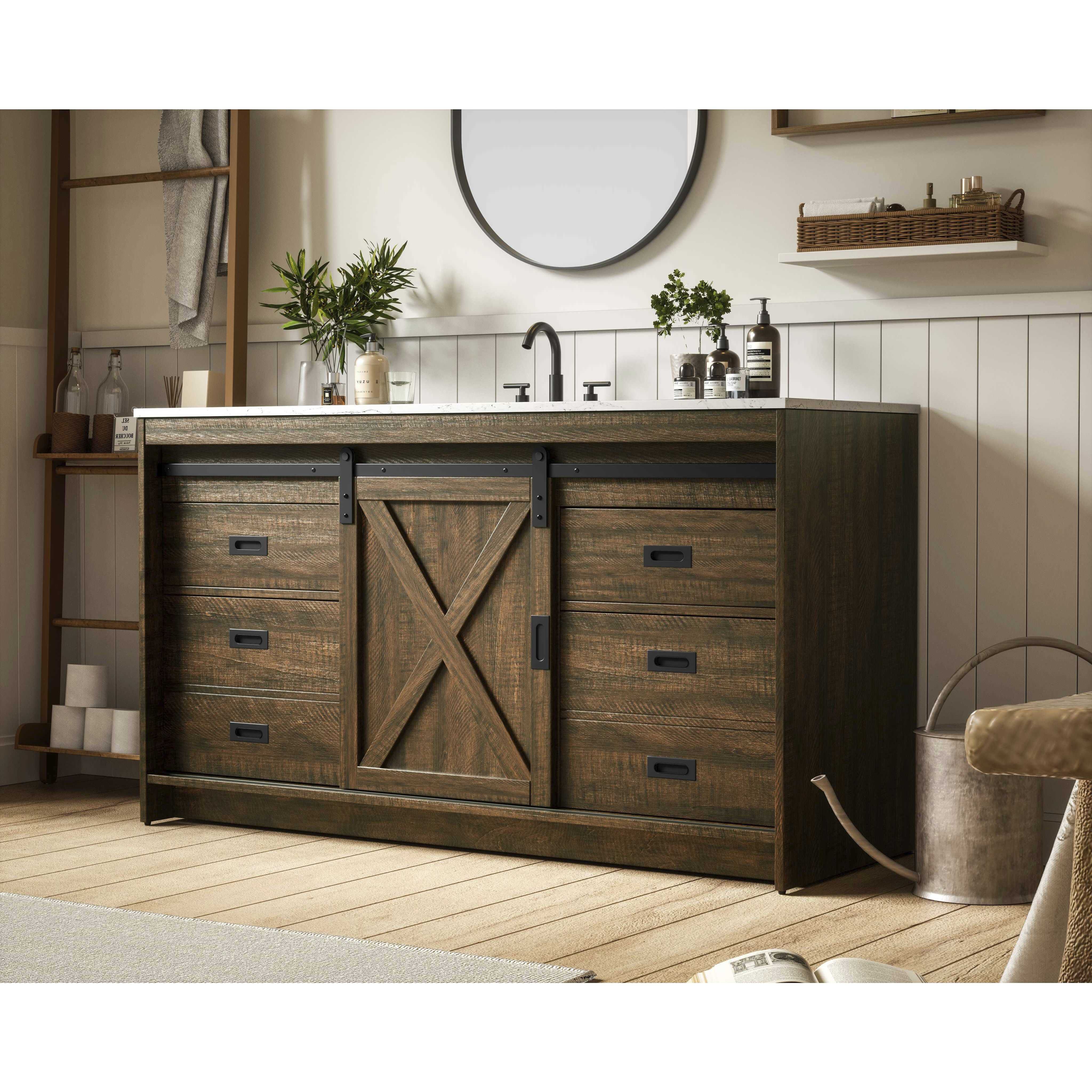 Austin 60 X 34 inch Expresso Bathroom Vanity Cabinet