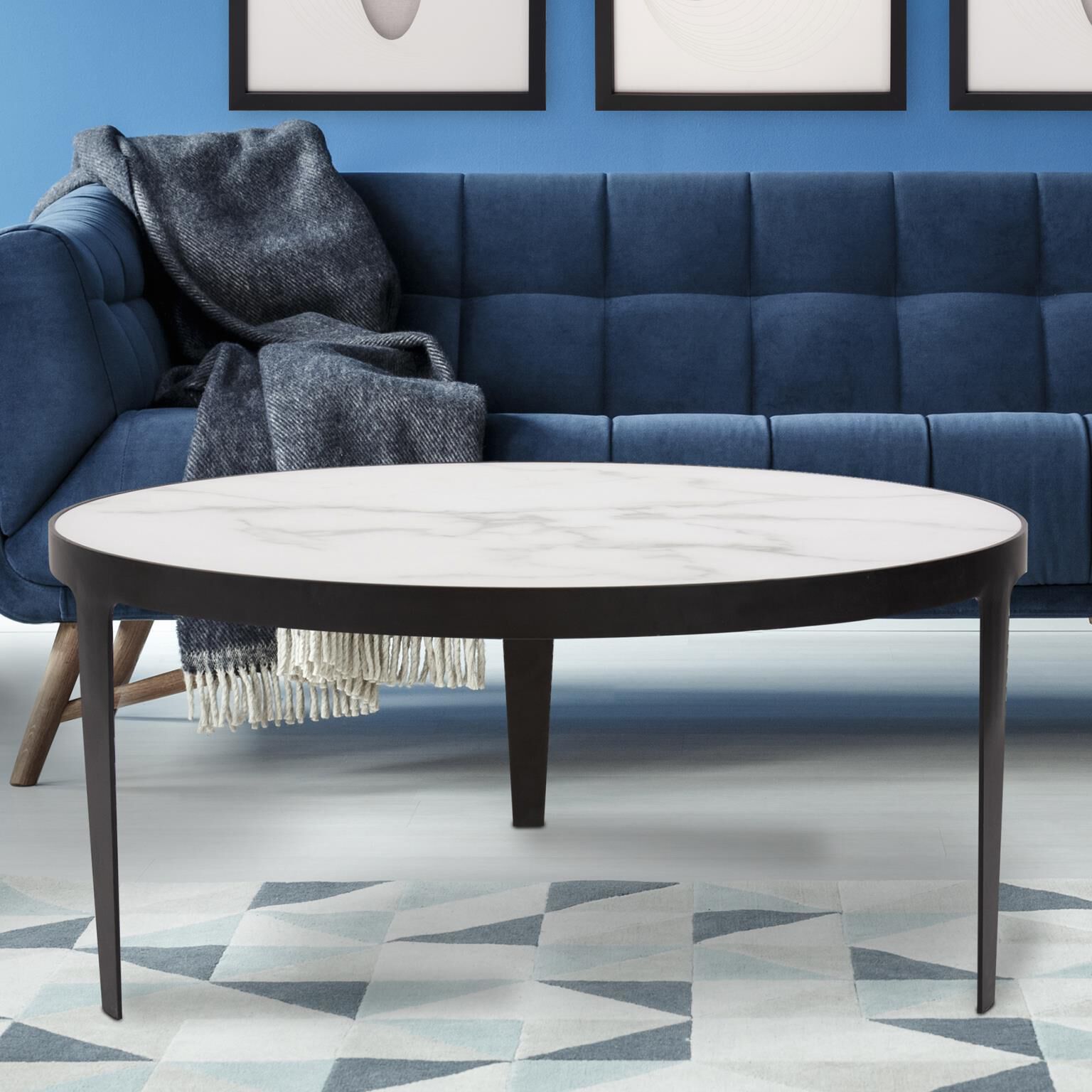 Costa 39.5 X 18 inch Black/White Coffee Table