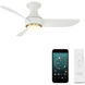 Corona 44 inch Soft Brass and Matte White with Matte White Blades Flush Mount Ceiling Fan in 2700K, Soft Brass Matte White