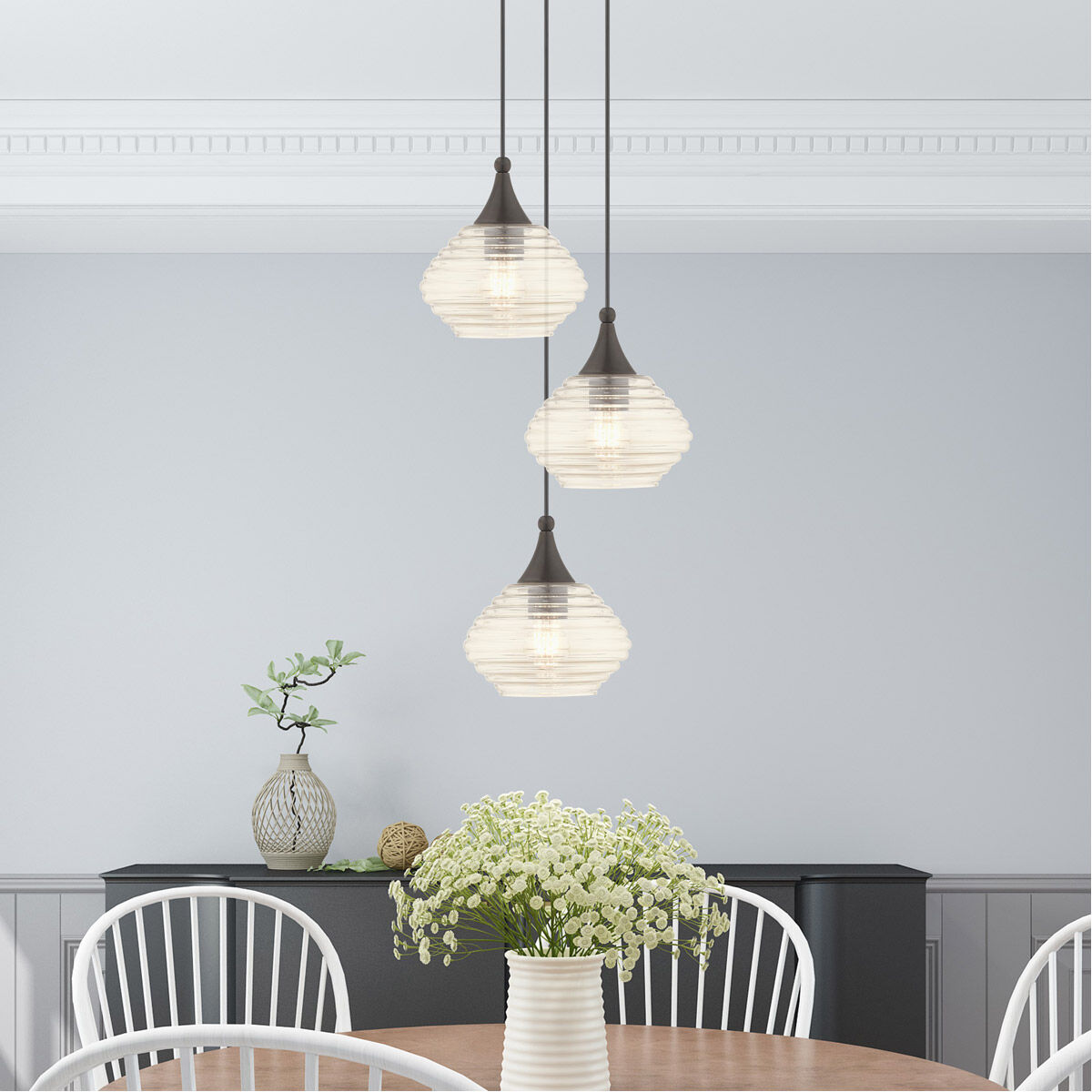 Art Glass 1 Light 8 inch English Bronze Mini Pendant Ceiling Light