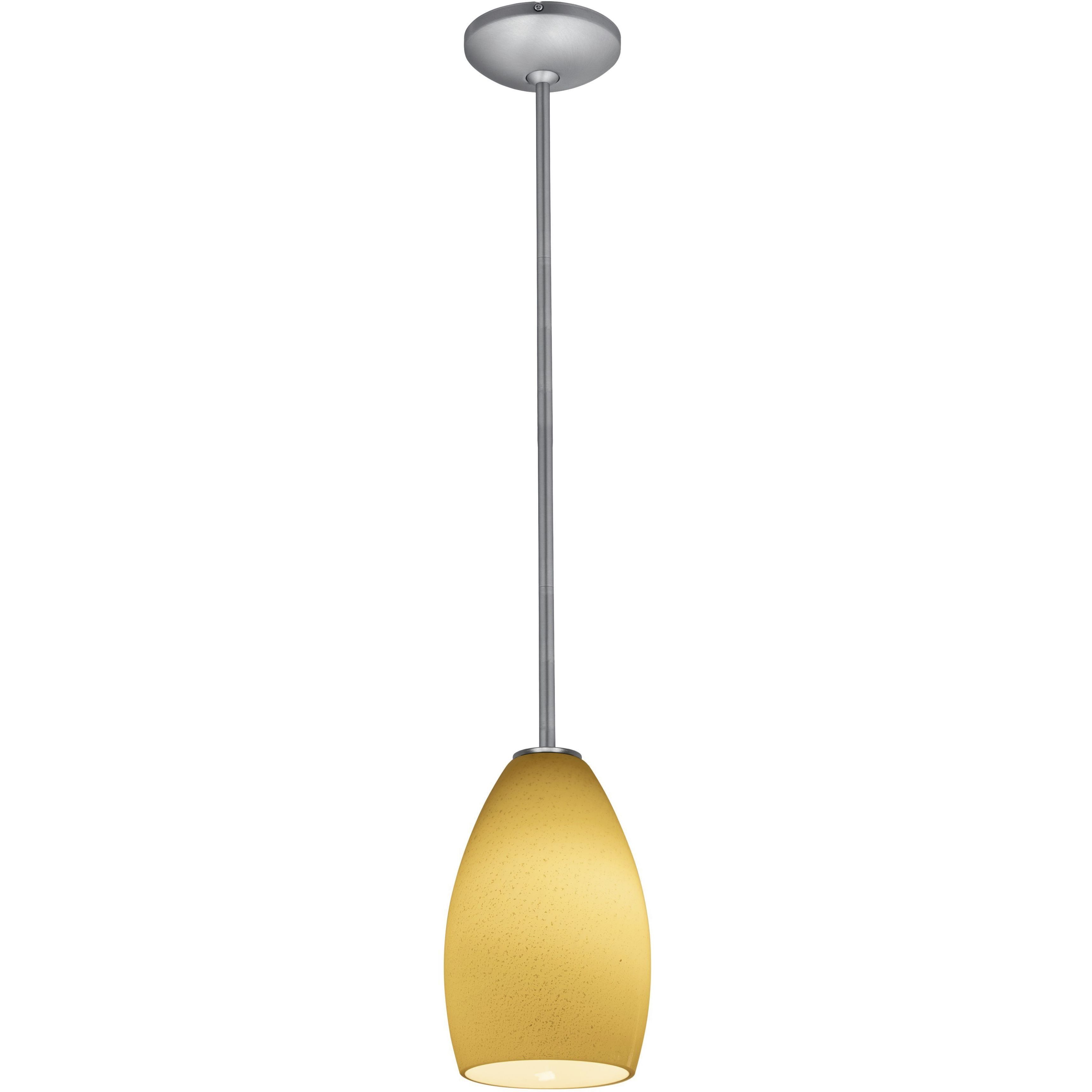 Champagne LED 5 inch Brushed Steel Pendant Ceiling Light in Maya