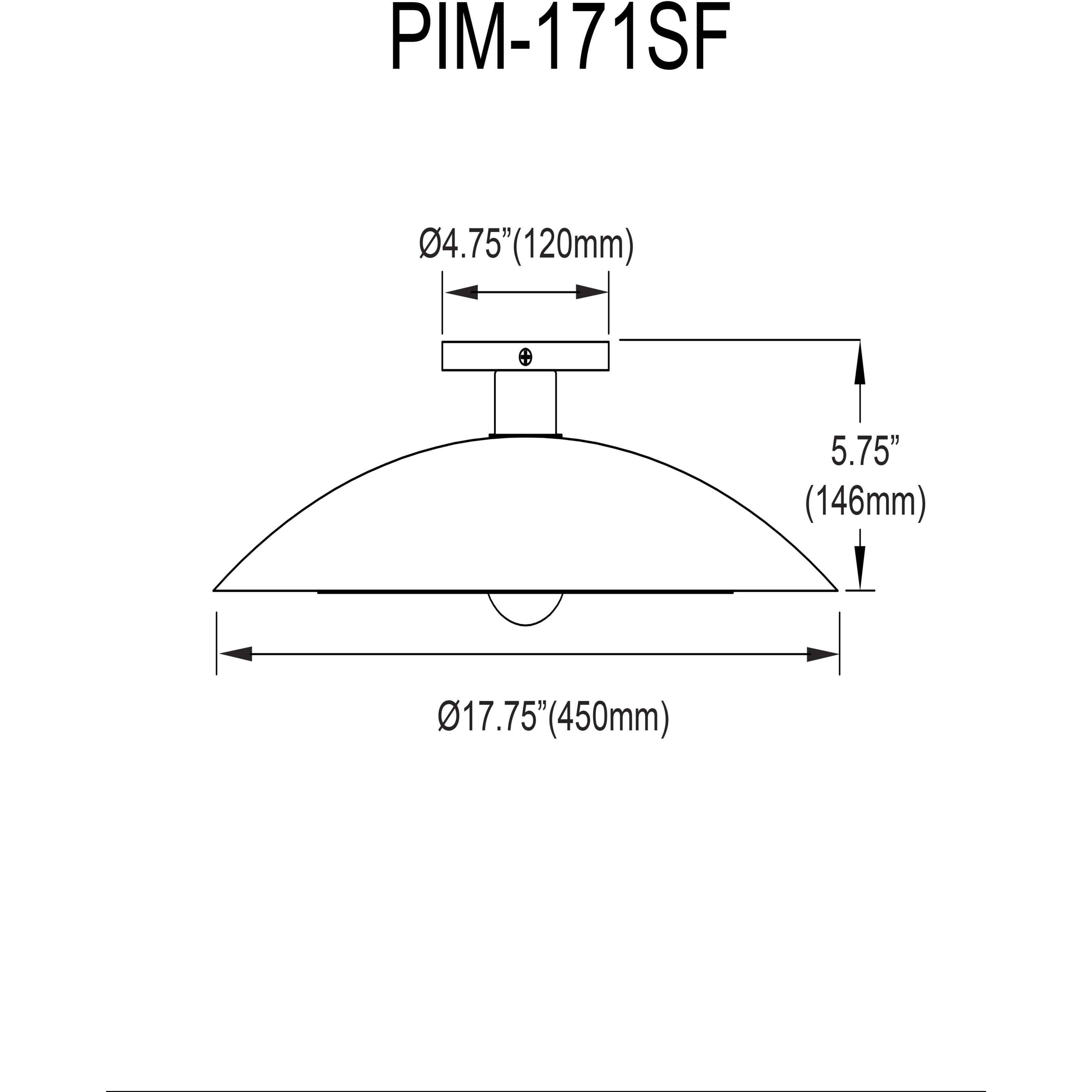 Pima LED 17.75 inch Matte Black Semi Flush Mount Ceiling Light