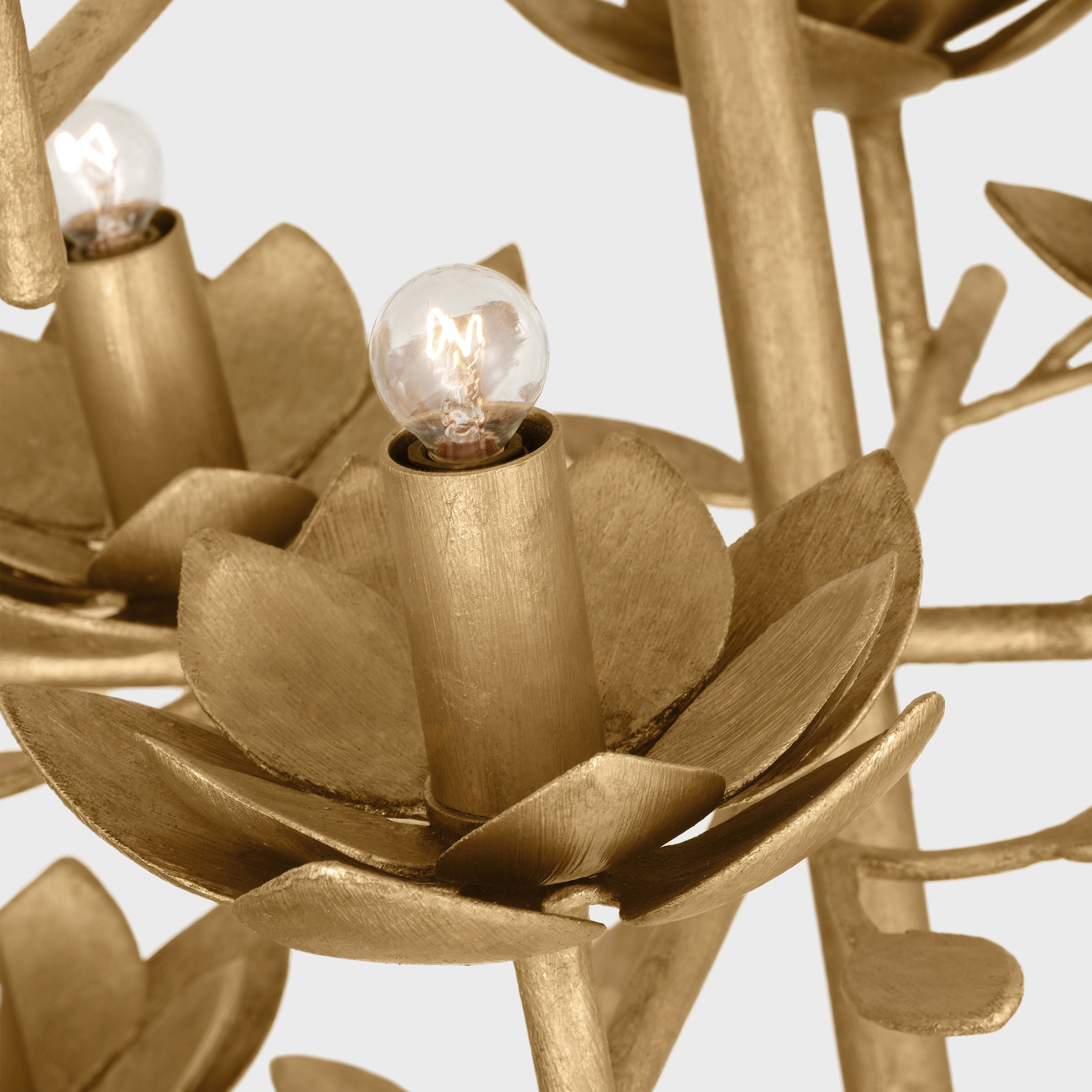 Julie Neill Clementine LED 48 inch Antique Gold Leaf Tiered Entry Chandelier Ceiling Light