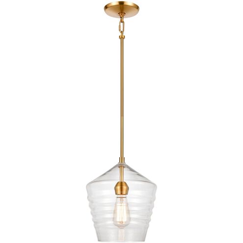 Konis 1 Light 10 inch Satin Brass Mini Pendant Ceiling Light