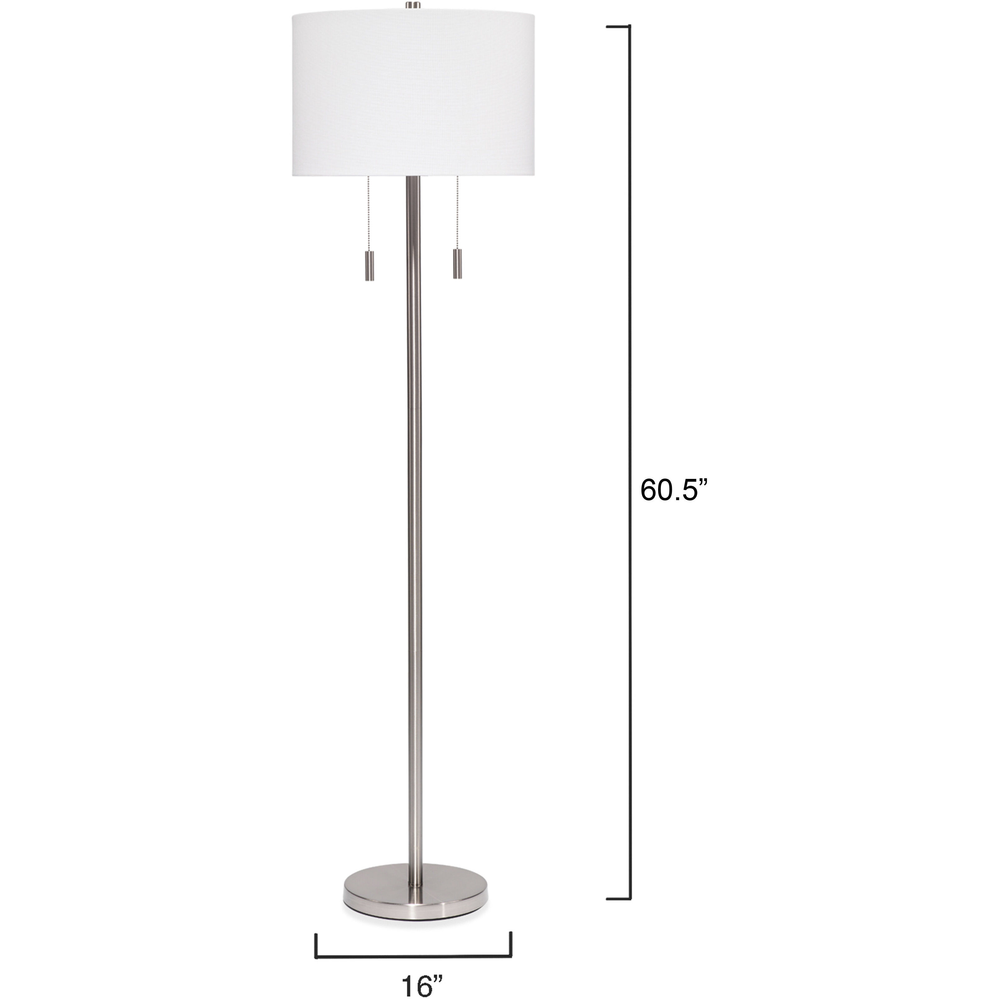 Lincoln 60.5 inch 60 watt Silver Floor Lamp Portable Light