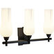 Fleur 3 Light 25.25 inch Matte Black with Matte Opal Vanity Light Wall Light