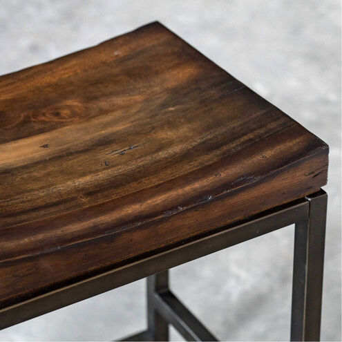 Beck 24 inch Dark Walnut and Brushed Steel Counter Stool