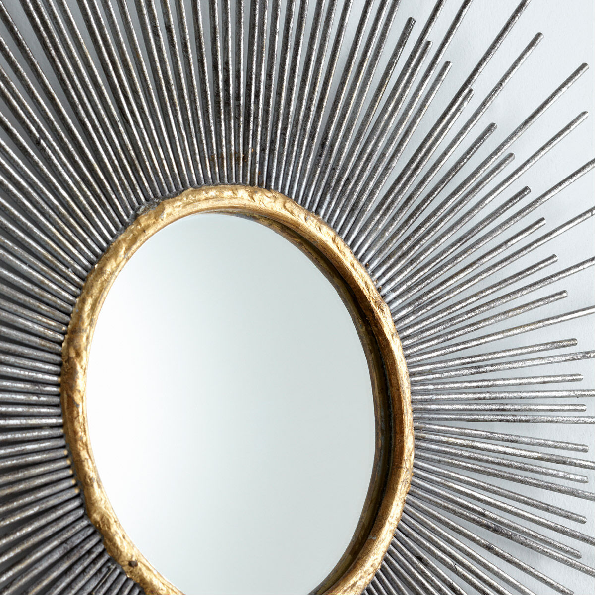 Pixley 18 inch Antiqued Silver Leaf Wall Mirror, Small