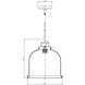 Burren 1 Light 12.25 inch Matte Black and Chrome Pendant Ceiling Light