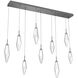 Rock Crystal LED Graphite Linear Pendant Ceiling Light in 3000K LED, Chilled Clear, Multi-Port