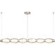 Gem LED 72.6 inch Metallic Beige Silver Linear Chandelier Ceiling Light in Amber, Mandrel