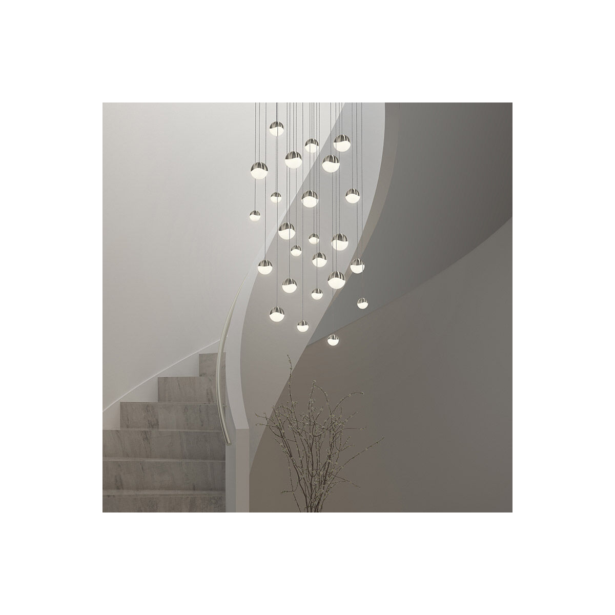 Grapes LED 2.5 inch Satin Nickel Pendant Ceiling Light in Small