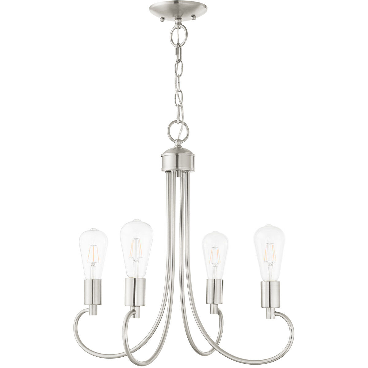 Bari 4 Light 20 inch Brushed Nickel Chandelier Ceiling Light