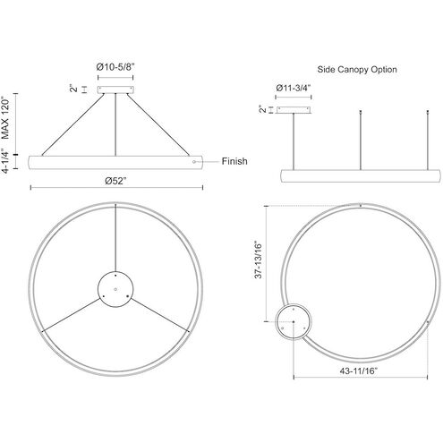 Halo LED 52 inch White Pendant Ceiling Light