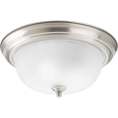 Dome Glass CTC 2 Light 13.25 inch Brushed Nickel Flush Mount Ceiling Light in Etched