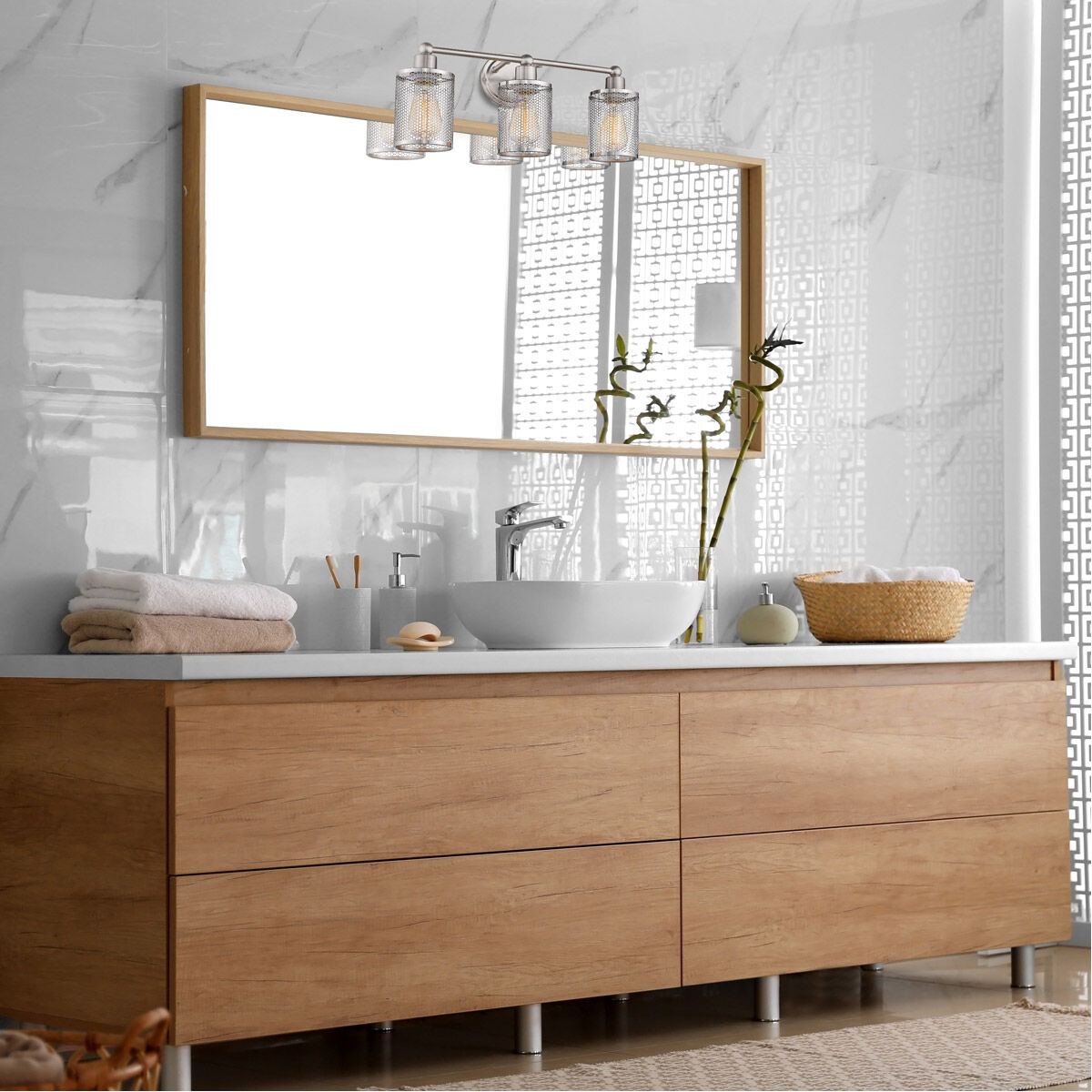 Verona 3 Light 20.25 inch Brushed Nickel Bath Vanity Wall Light