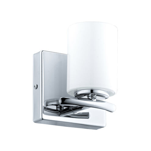 Abete 1 Light 5 inch Chrome Vanity Light Wall Light, White Glass
