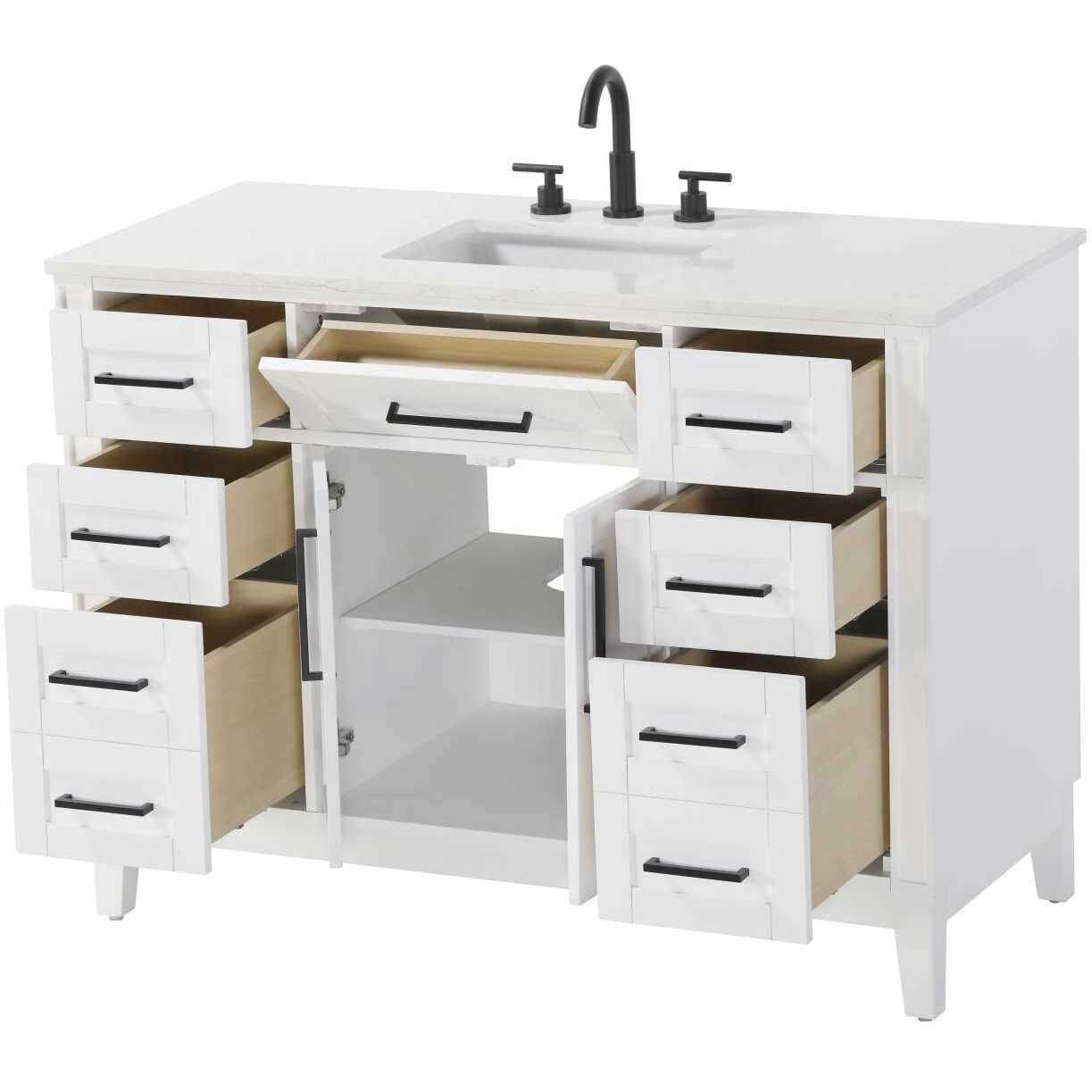 Virginia 48 X 35 inch White Bathroom Vanity Cabinet