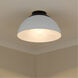 Zoey 3 Light 14 inch Matte Black Flush Mount Ceiling Light in Matte White