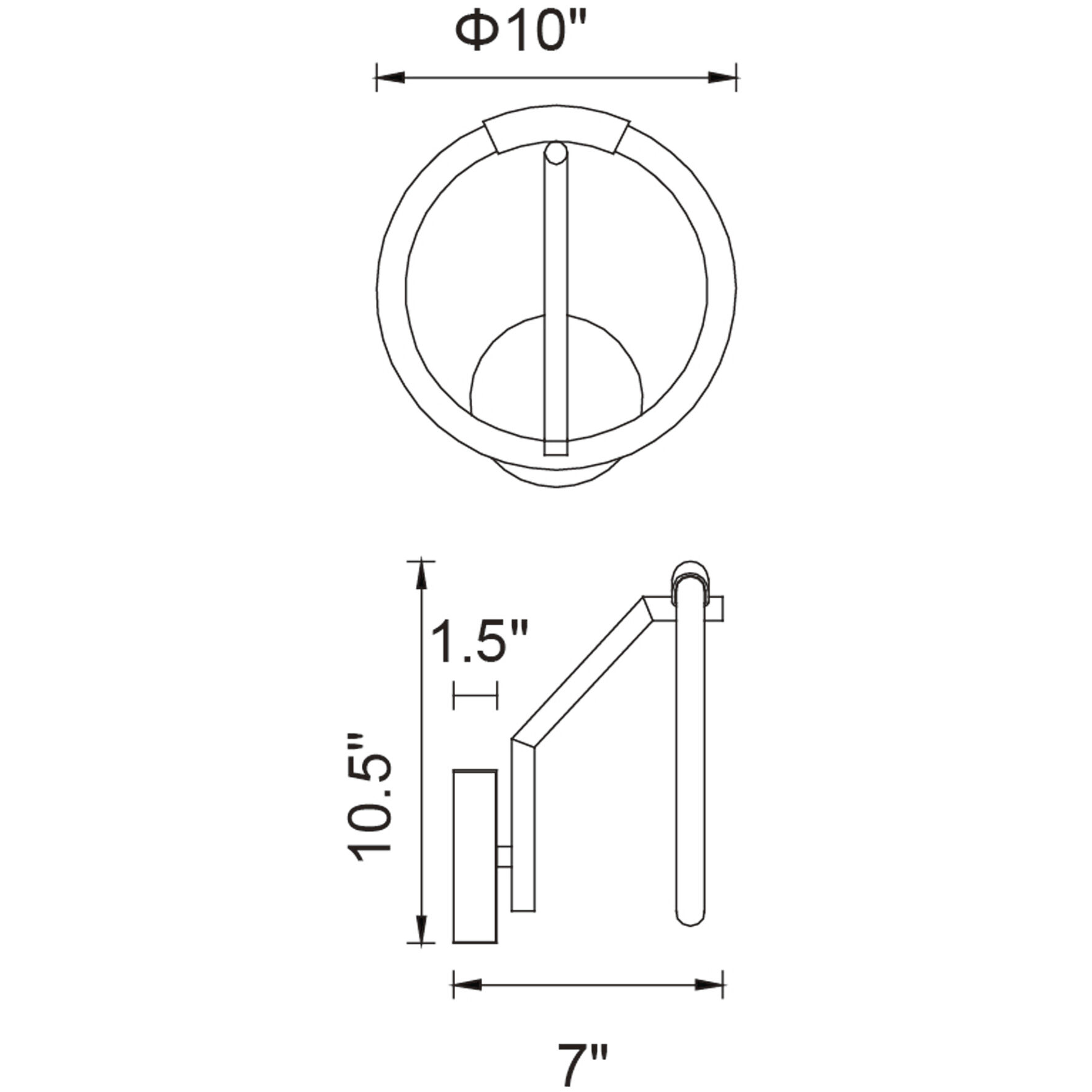 Hoops LED 7 inch Satin Gold Wall Sconce Wall Light