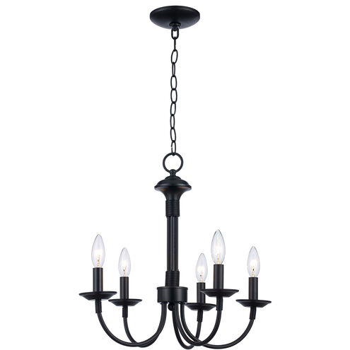 Candle 5 Light 19 inch Black Chandelier Ceiling Light