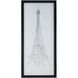 Eiffel Tower White with Black Framed Wall Art, Black Frame
