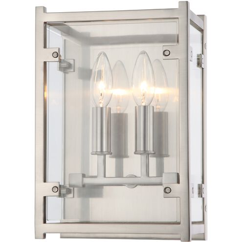 Danbury 2 Light 8 inch Brushed Nickel Sconce Wall Light