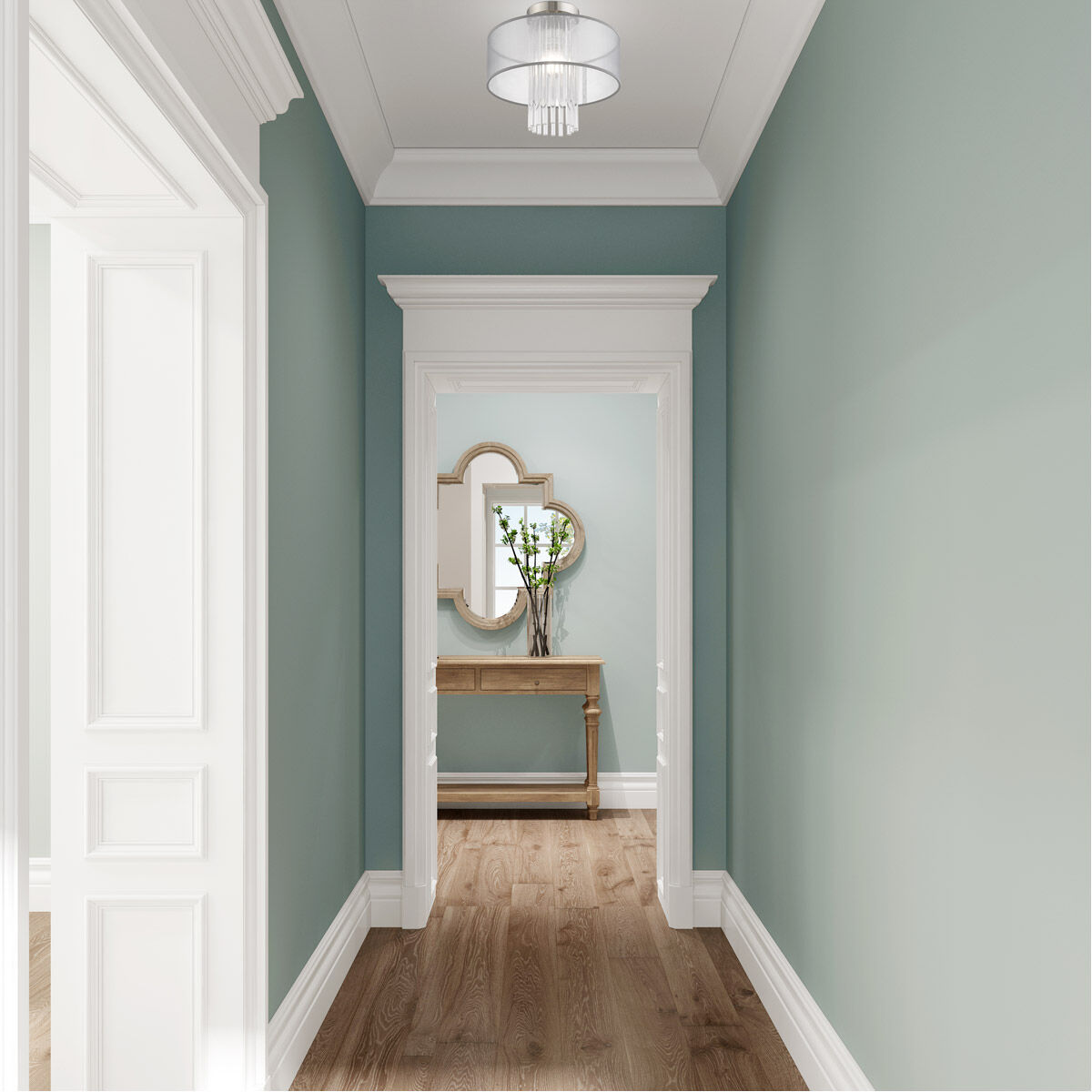 Alexis 1 Light 13 inch Brushed Nickel Semi-Flush Mount Ceiling Light