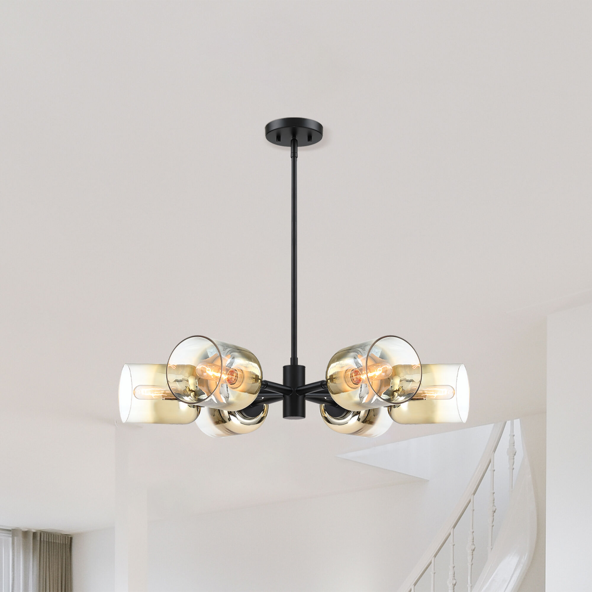 Gatsby 6 Light 28 inch Matte Black Chandelier Ceiling Light