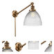 Seneca Falls 18 inch 3.50 watt Brushed Brass Swing Arm Wall Light, Franklin Restoration