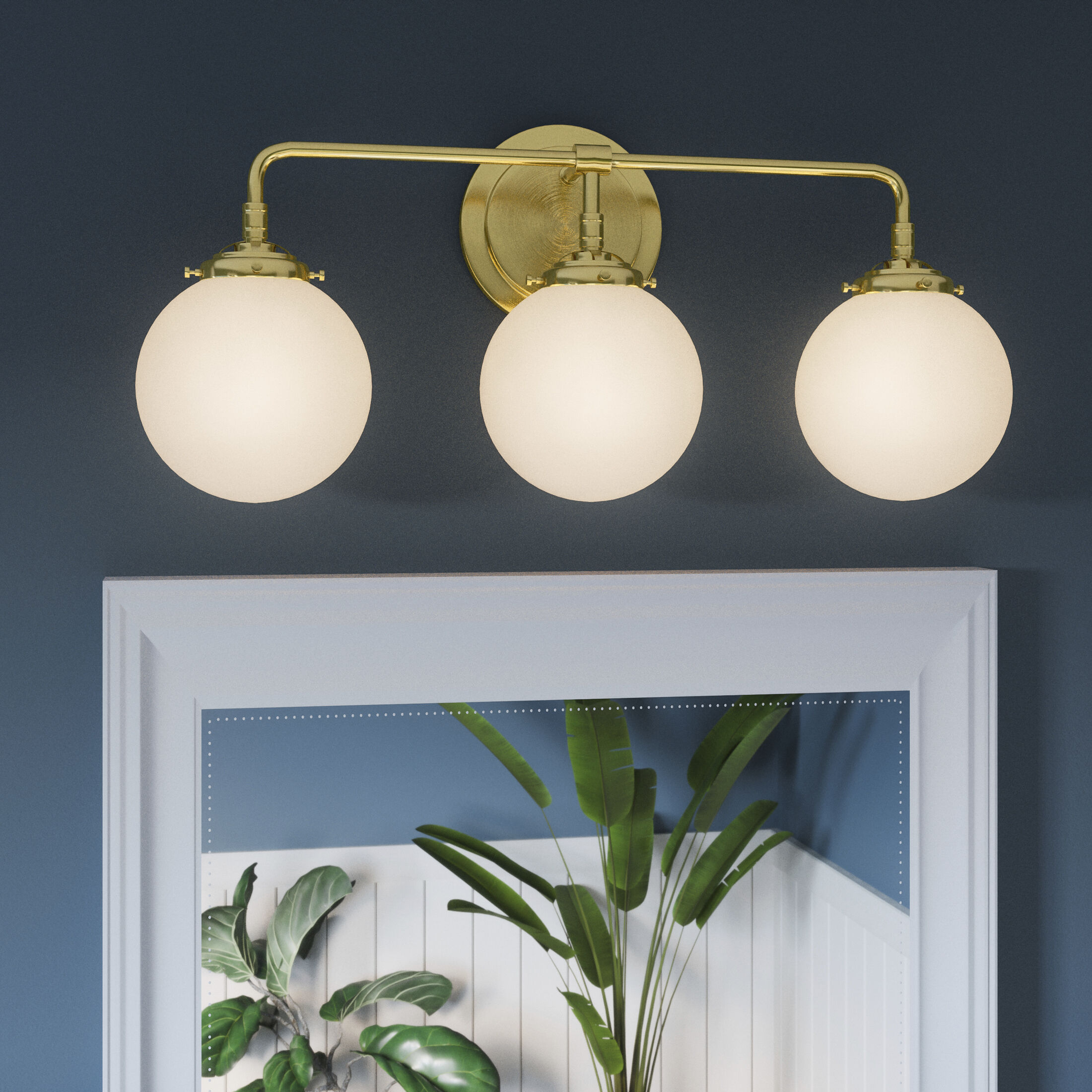 Landry 3 Light 24 inch Satin Brass Bath Light Wall Light 