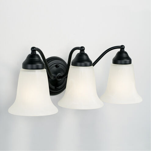 Brady 3 Light 19 inch Matte Black Vanity Light Wall Light