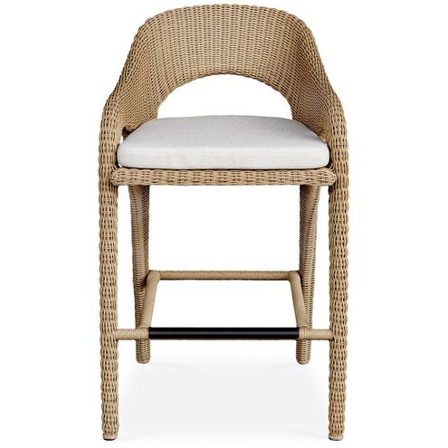 Kavali 42 inch Natural Honey and Oyster White Outdoor Barstool