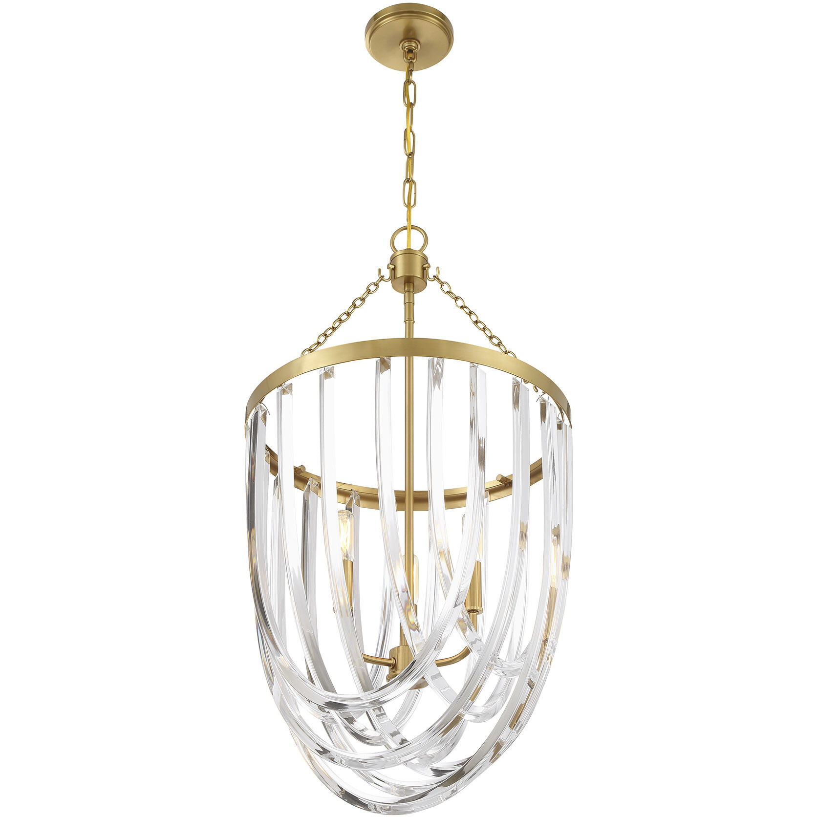 Jennings 3 Light 16.13 inch Warm Brass Pendant Ceiling Light