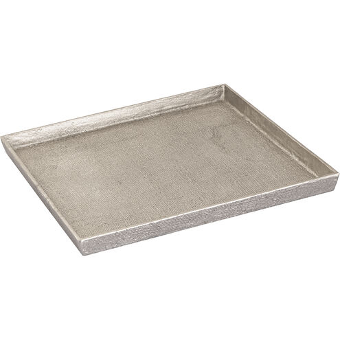 Square Linen Antique Nickel Tray, Set of 2