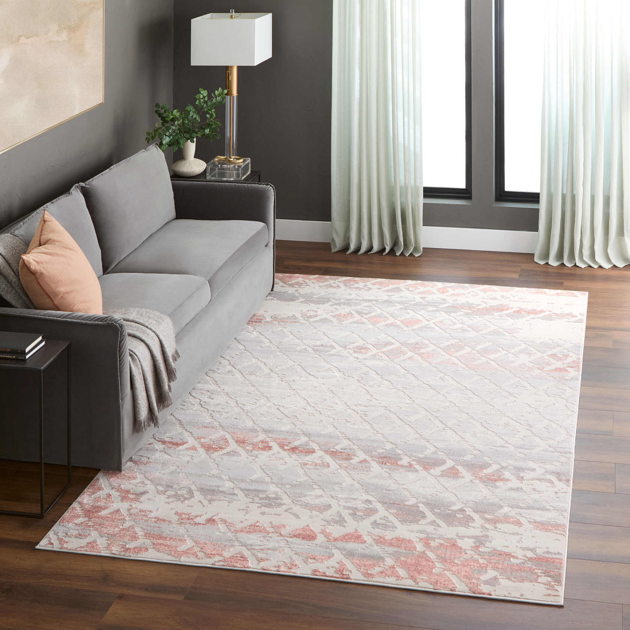 Betsi 114 X 79 inch Pink Rug in 6 x 9