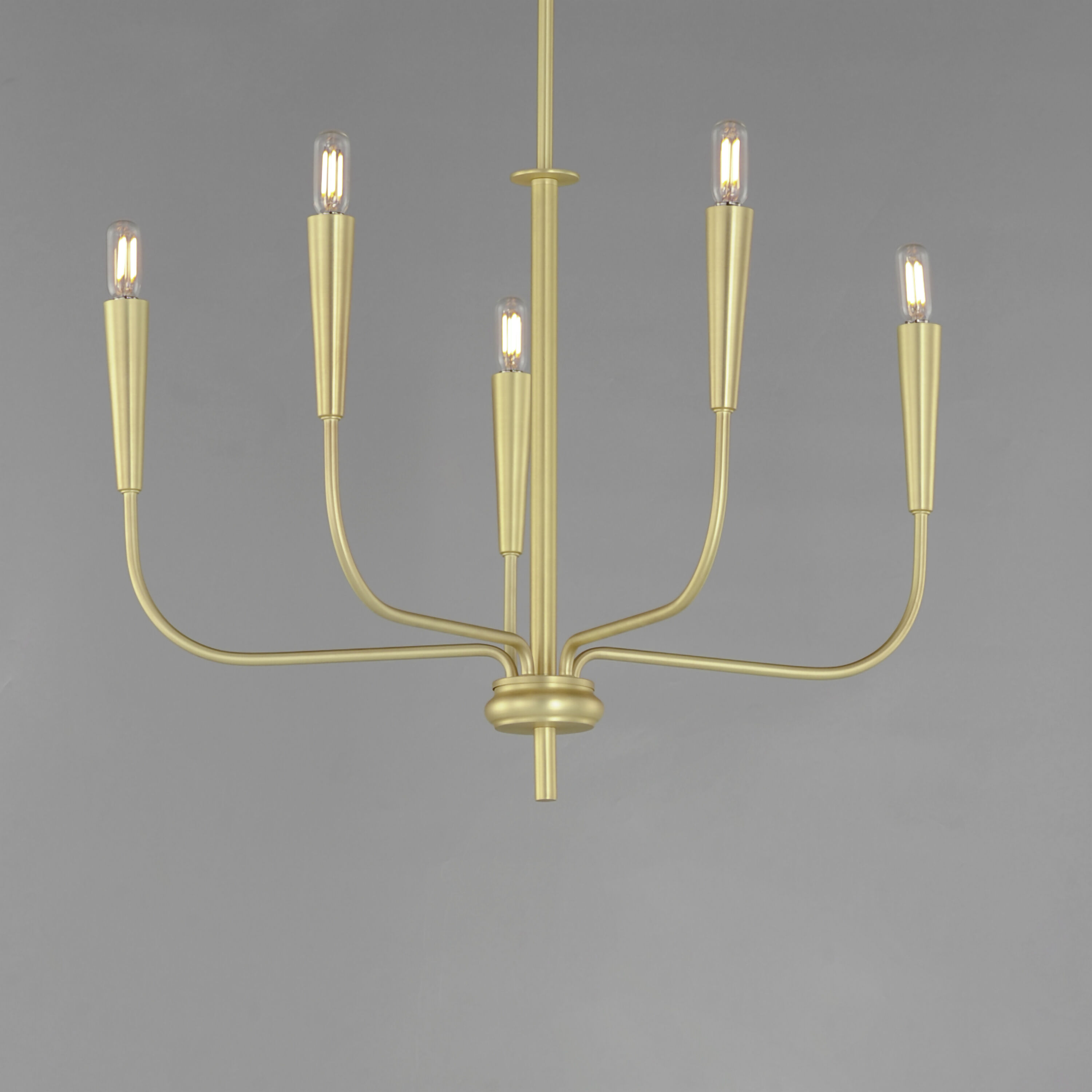 Vela 5 Light 24 inch Satin Brass Single-Tier Chandelier Ceiling Light
