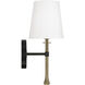Hollis 1 Light 6 inch Matte Black with Hammered Gold Sconce Wall Light