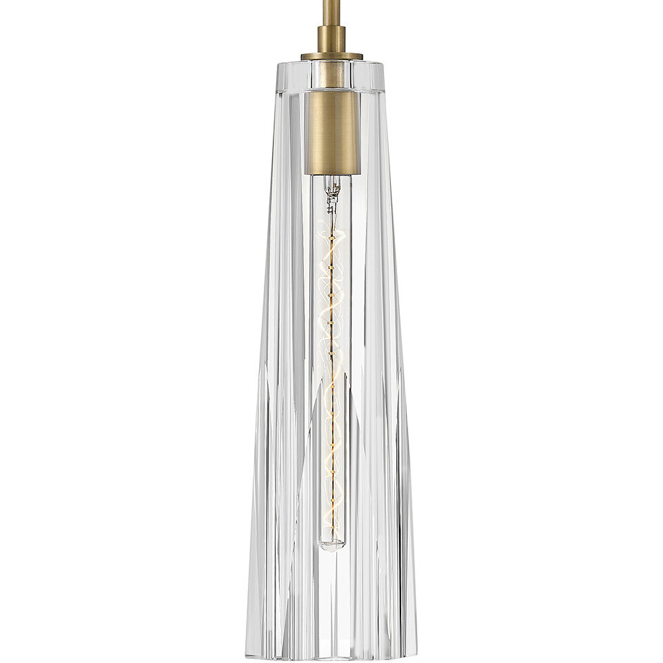 Cosette LED 5 inch Heritage Brass Pendant Ceiling Light in Heritage Brass / Clear