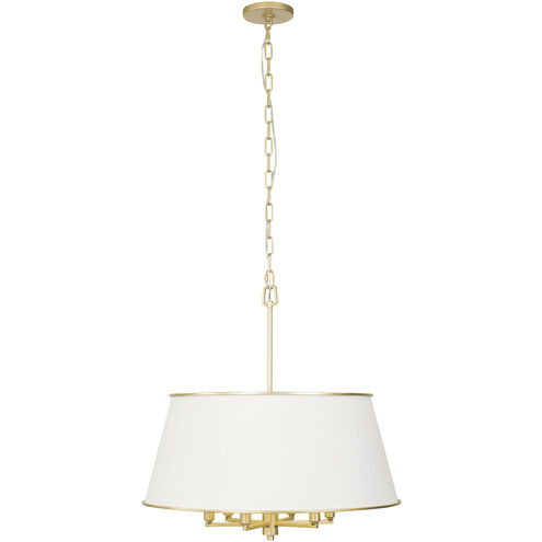 Coco 6 Light 24 inch Matte White/French Gold Pendant Ceiling Light