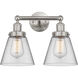 Cone 2 Light 15.5 inch Brushed Satin Nickel Bath Vanity Light Wall Light
