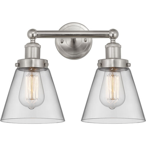 Cone 2 Light 15.5 inch Brushed Satin Nickel Bath Vanity Light Wall Light