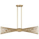 Longfellow 6 Light 42 inch Burnished Brass Linear Chandelier Ceiling Light